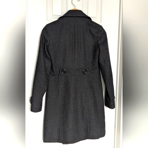 JLO By Jennifer Lopez Women's (Size PXS) Charcoal Grey Wool Blend Pea Coat - Picture 7 of 16